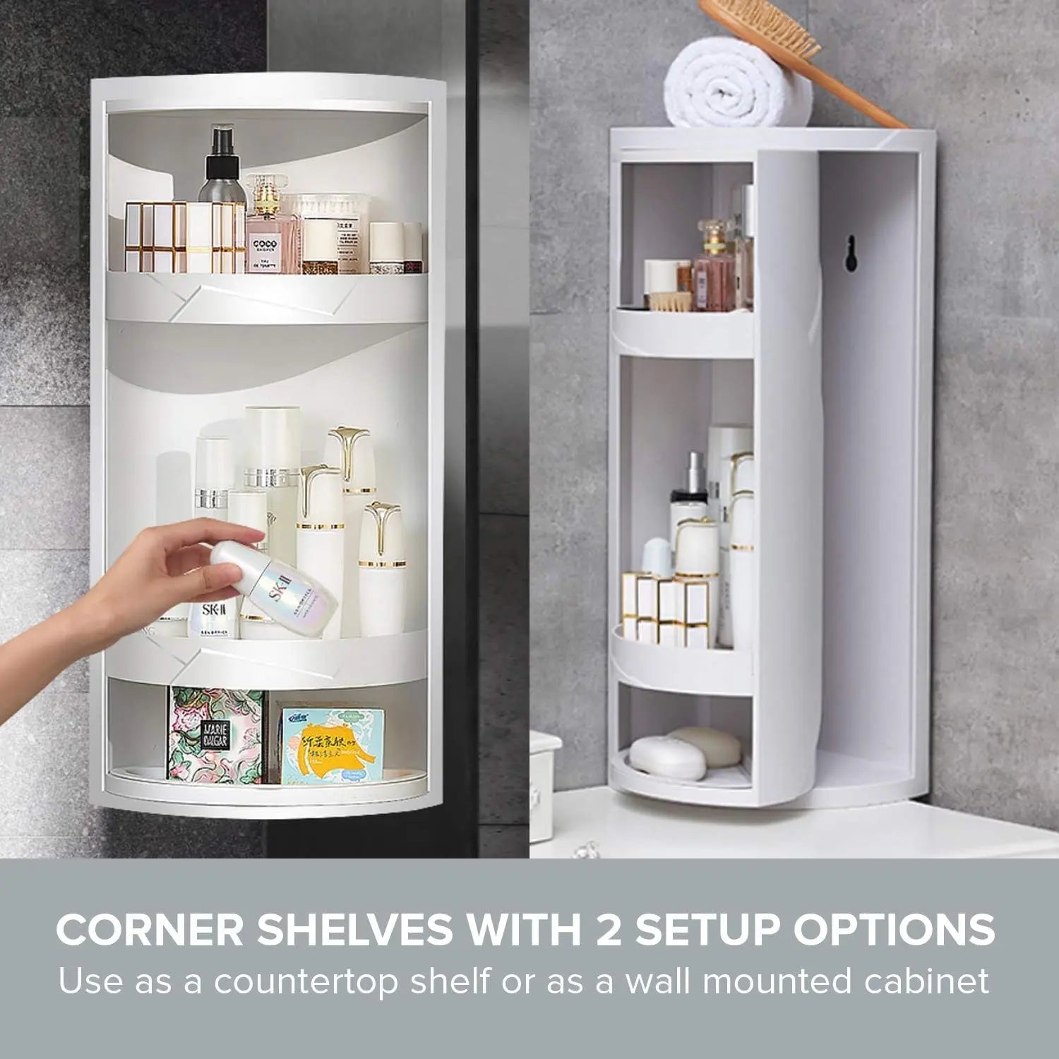 BowLift | 360° Redatable Corner Shelf – Space-Saving Organizer