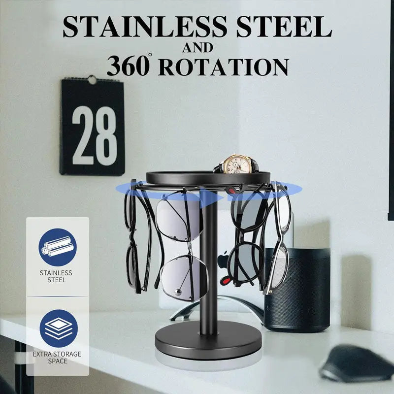 BowLift | 360° Redatable glasses stand – Stylish organizer for glasses & accessories