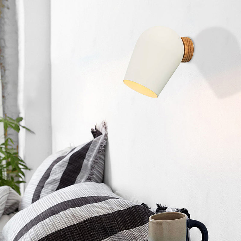BowLift | Dome Wall Light with White Metal Shade 1 Light Nordic Wall Lighting for Nightstand
