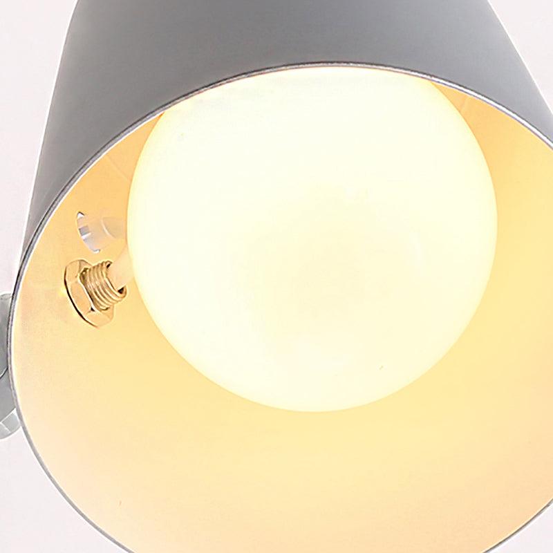 BowLift | Gray/White/Pink/Yellow/Blue/Green Cone Wall Lamp Minimalist Metal 1 Light Wall Mount Lamp for Nightstand