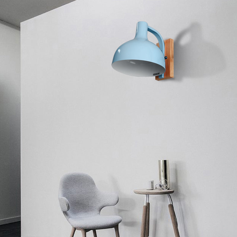 BowLift | Barn Shade Wall Mount Light Nordic Metal 1 Head 7.5" B White/Pink/Blue/Green Wall Lighting Fixture for Bedroom Nightstand