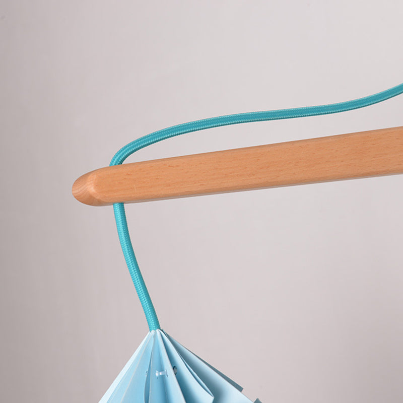 BowLift | Curved Shadow Paper Wall Lamp Macaron 1 Head White/Pink/Yellow/Blue/Green Sconce Lamp with Wooden Backplate