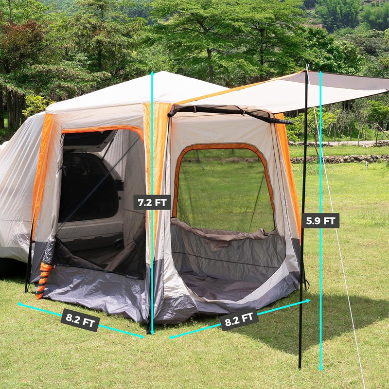 BowLift | SUV Camping Tent Double Door Design Rainfly Waterproof Outdoor SUV Tent with Poles