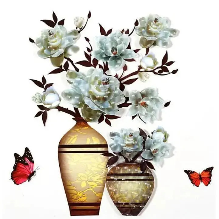 BowLift | 3D-Vase-Wall-Sticker – Removable Flower Decoration