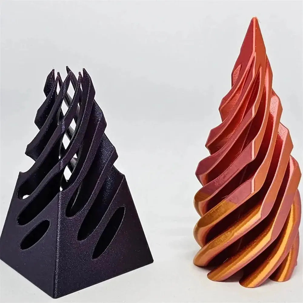 BowLift | 3D printed spiral cone pyramid toy – Unique visual magic desk sculpture