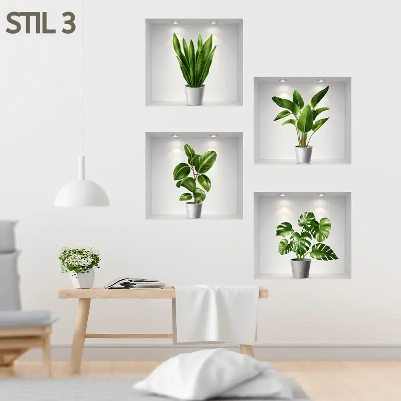 BowLift | 3D self-adhesive plant sticker set