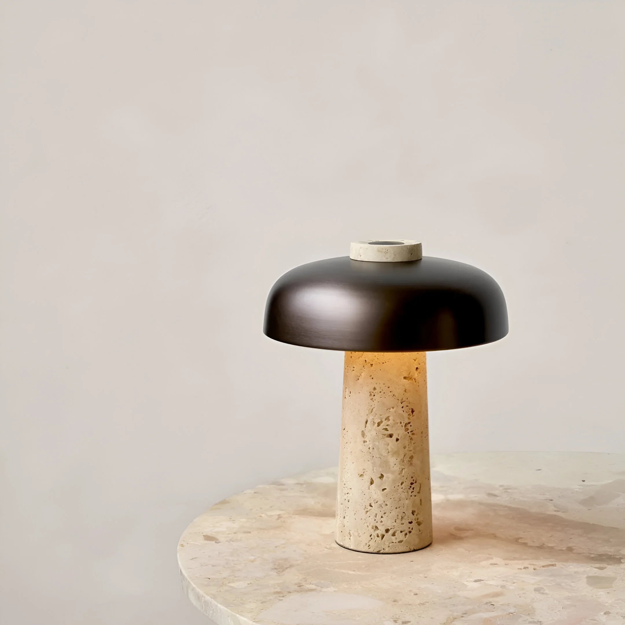 TerraGlow – Travertine Stone Table Lamp