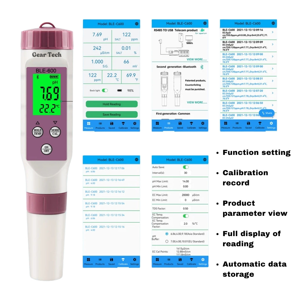 BowLift | Digital Pool Tester – Measuring device for pH and chlorine for easy pH measurement in pool water