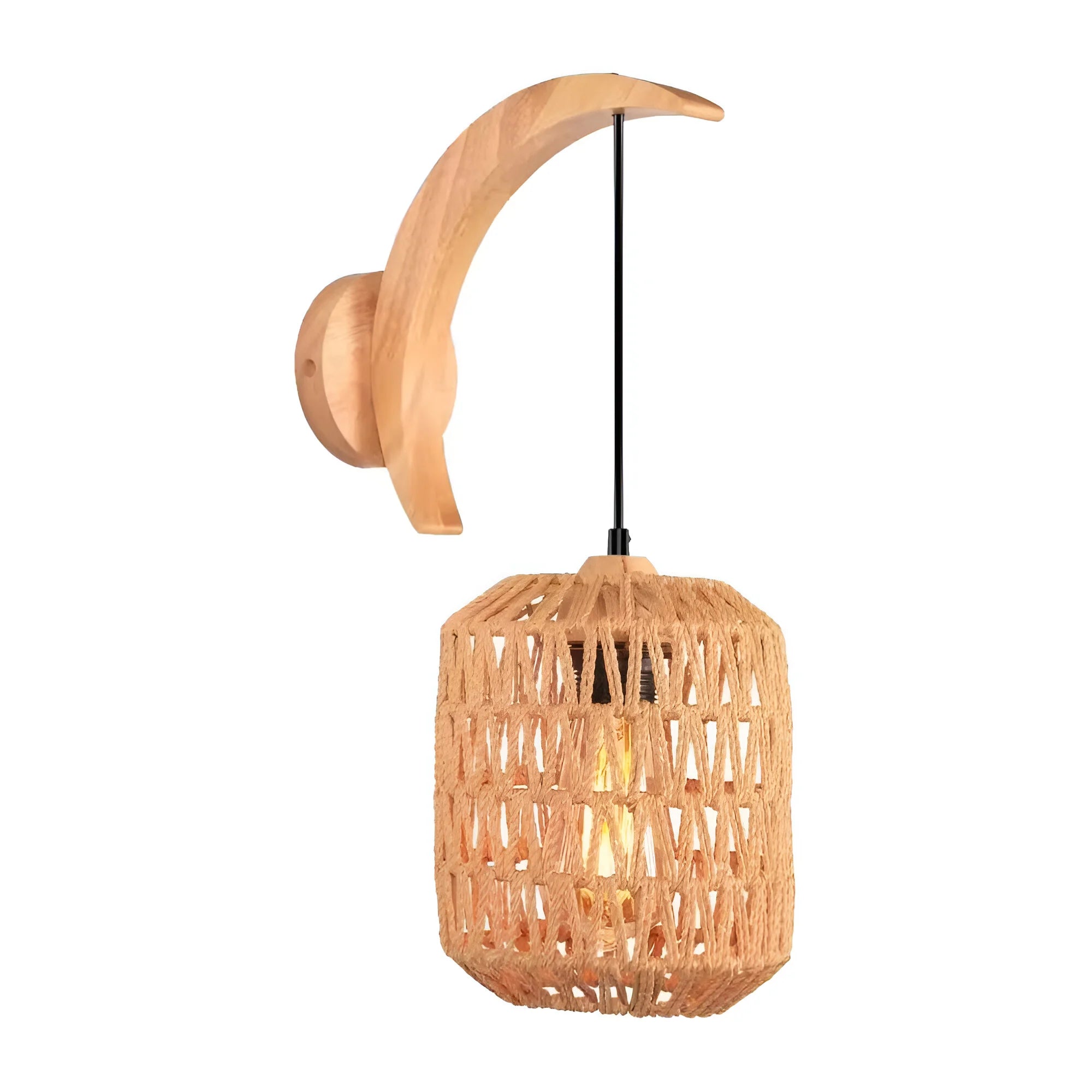 RustiGlow – Boho Woven Wall Light