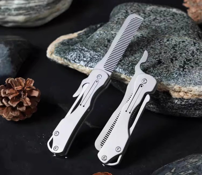 BowLift | Pure Titanium Folding Comb - Anti-Static Travel Massage Comb