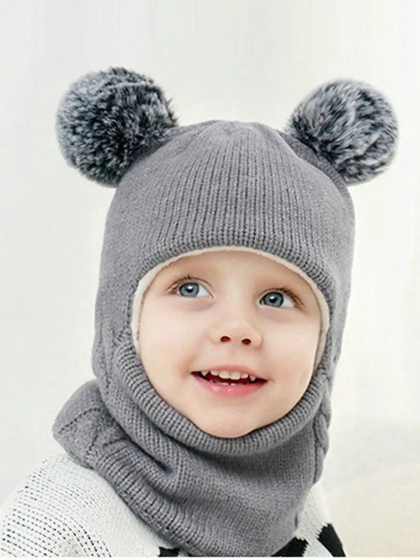 BowLift | Cute Kids Winter Balaclava with Double Pom Poms