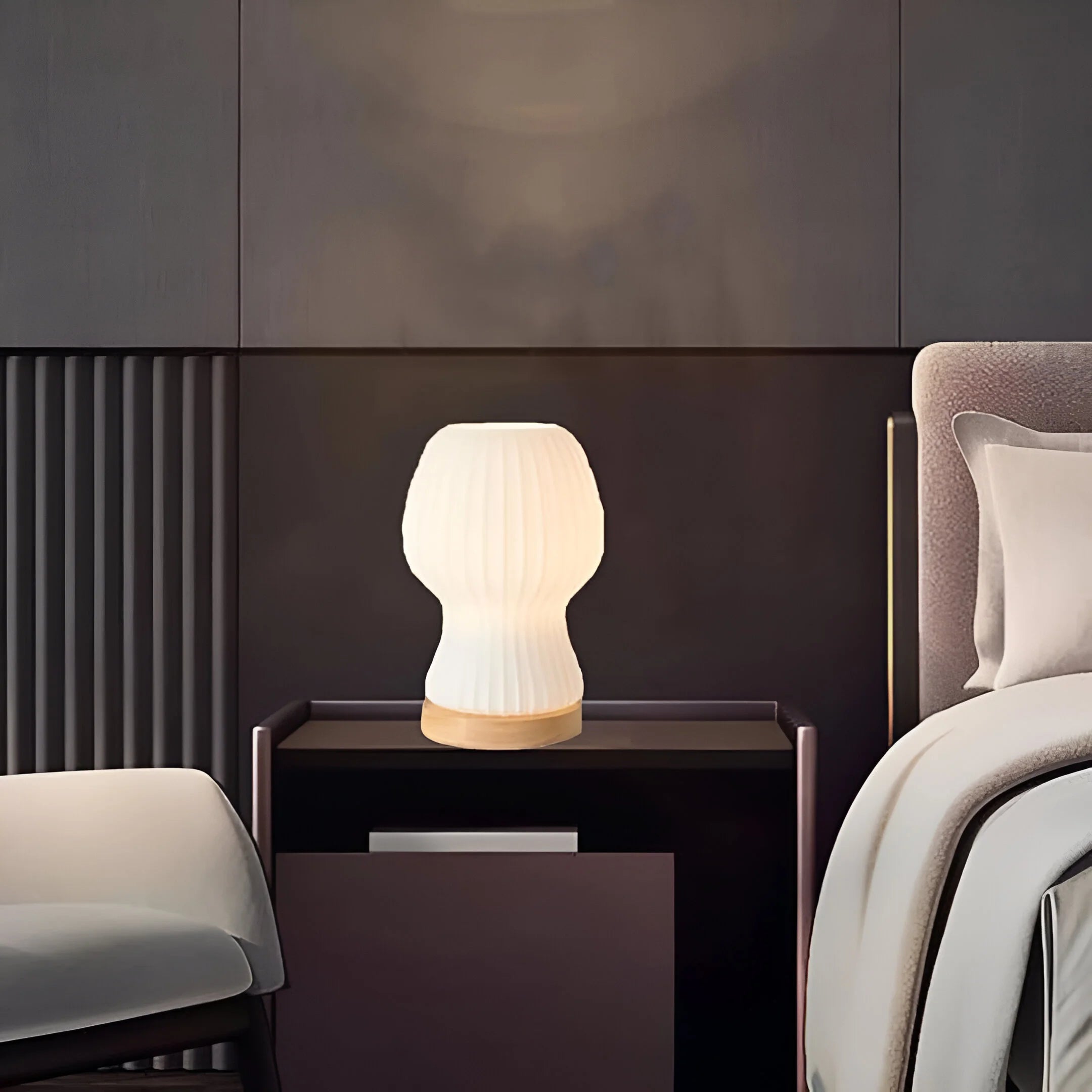 GlowFold – Pleated Glass Table Lamp