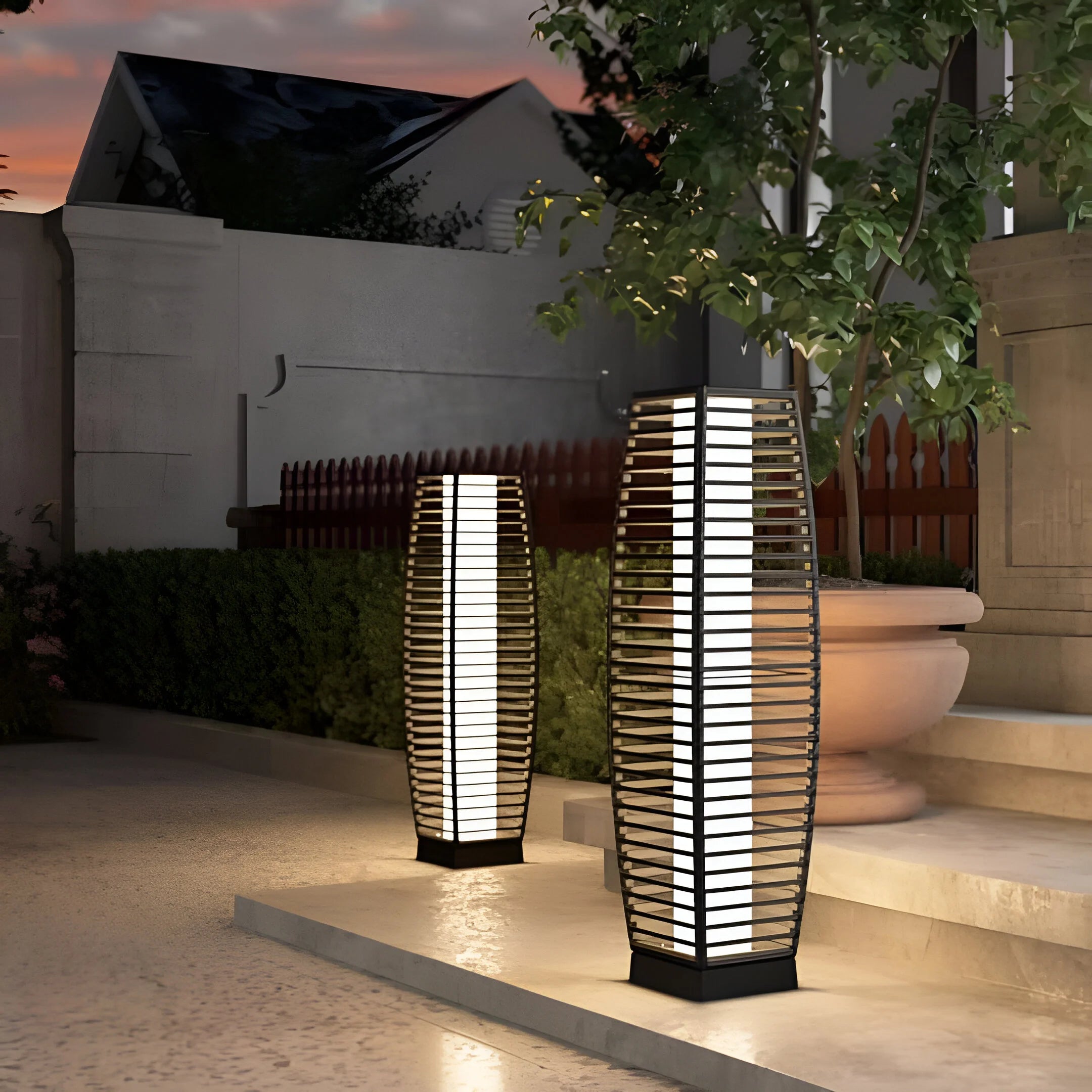 LumiGlow – Solar-Powered Outdoor Floor Lamp