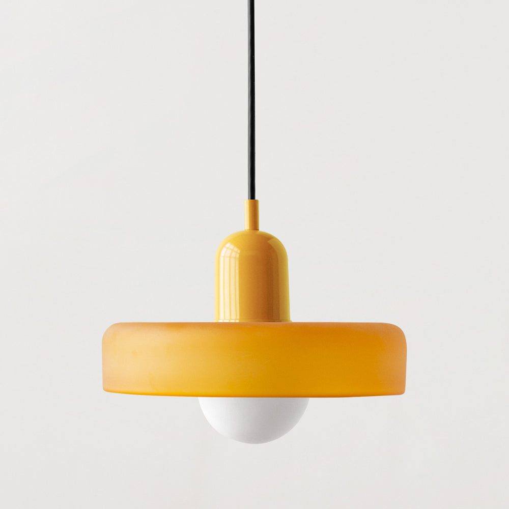 BowLift | Bauhaus Pendant Light | Colored Glass, Adjustable Height & Ideal for Dining Rooms and Modern Interiors