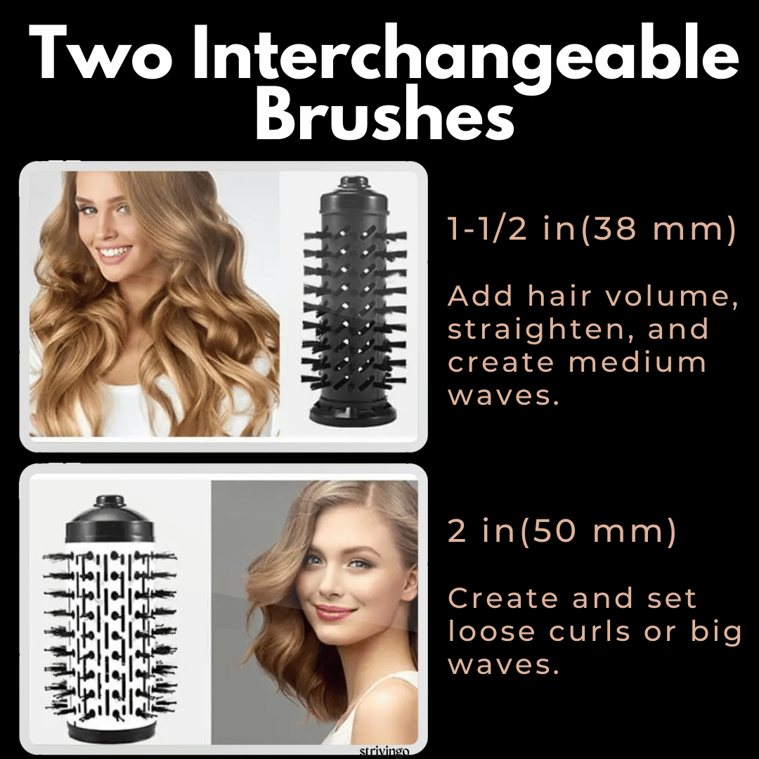 BowLift | 3-in-1 Rotating Hair Dryer and Styler with Adjustable Temperature for Effortless Curls and Waves