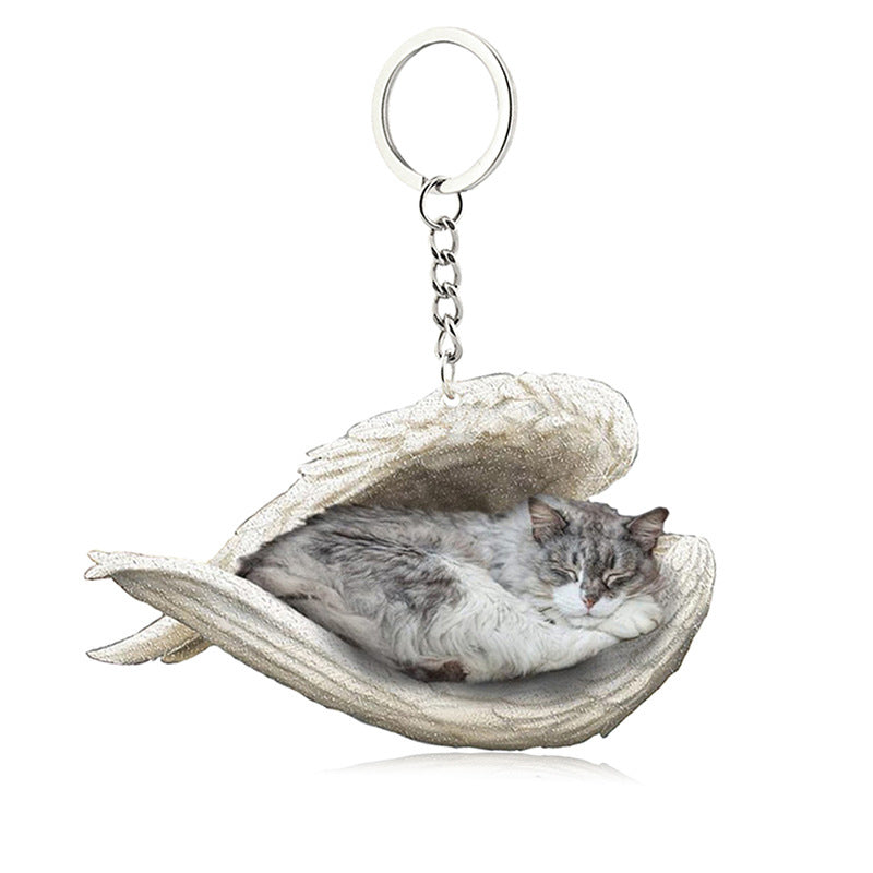 BowLift | Acrylic Cat Angel Keychain
