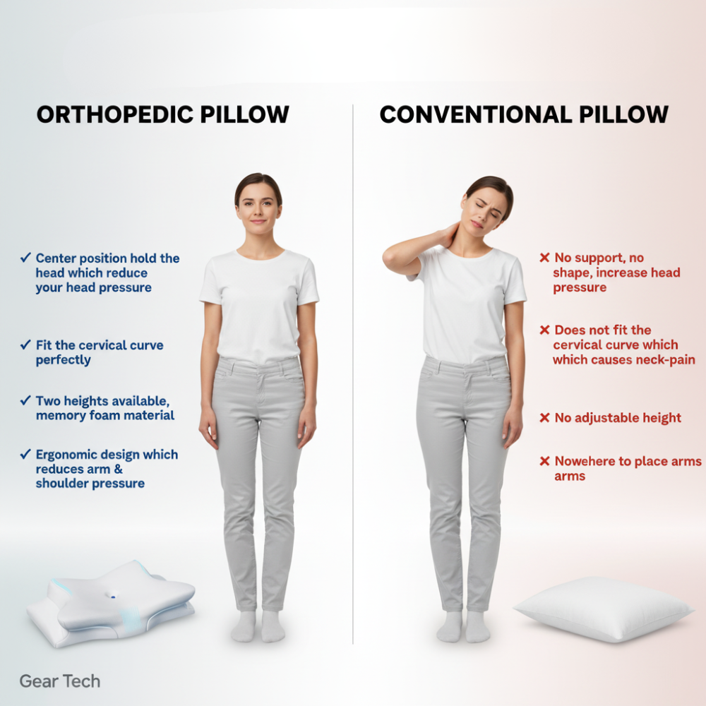 BowLift | Pillow for Back & Shoulder Pain Relief – Orthopedic Memory Foam Posture Pillow for Neck, Shoulder & Spinal Alignment Support