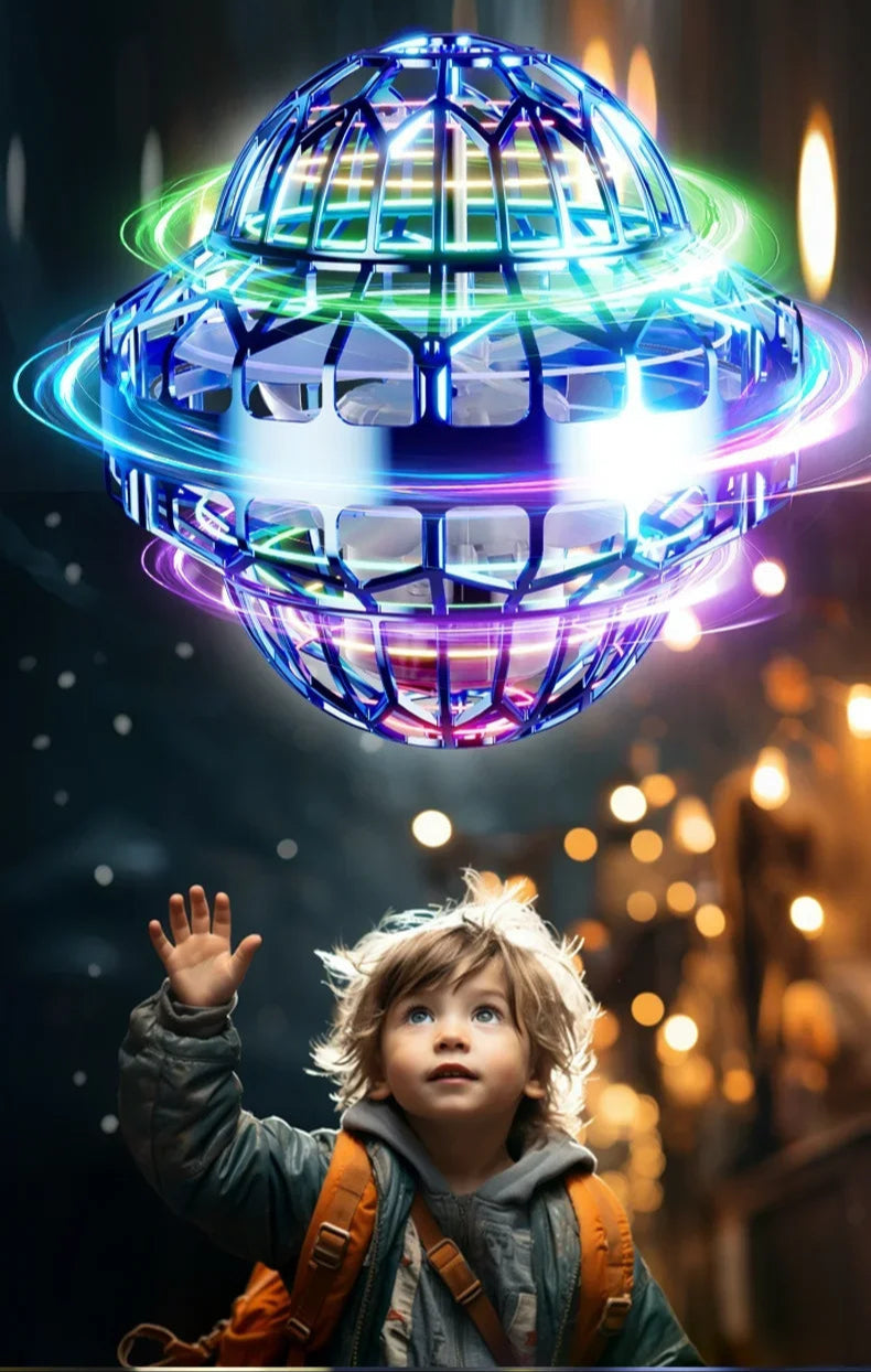 BowLift | Hand-Operated UFO Flying Ball Toy –  Hovering Drone with LED Lights, Boomerang Effect, Perfect Christmas Gift for Kids