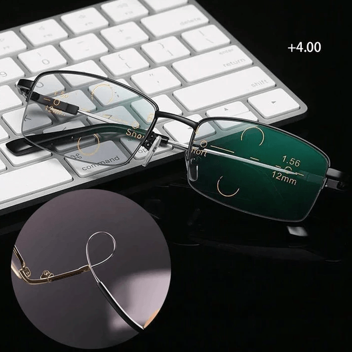 BowLift | Titanium Progressive Distance and Near Vision Dual-Use Reading Glasses