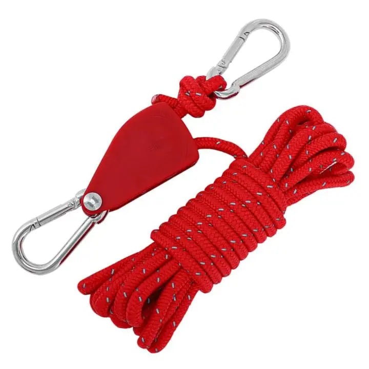 BowLift | 4 pieces | Adjustable outdoor camping rope – stable, reflective and compact