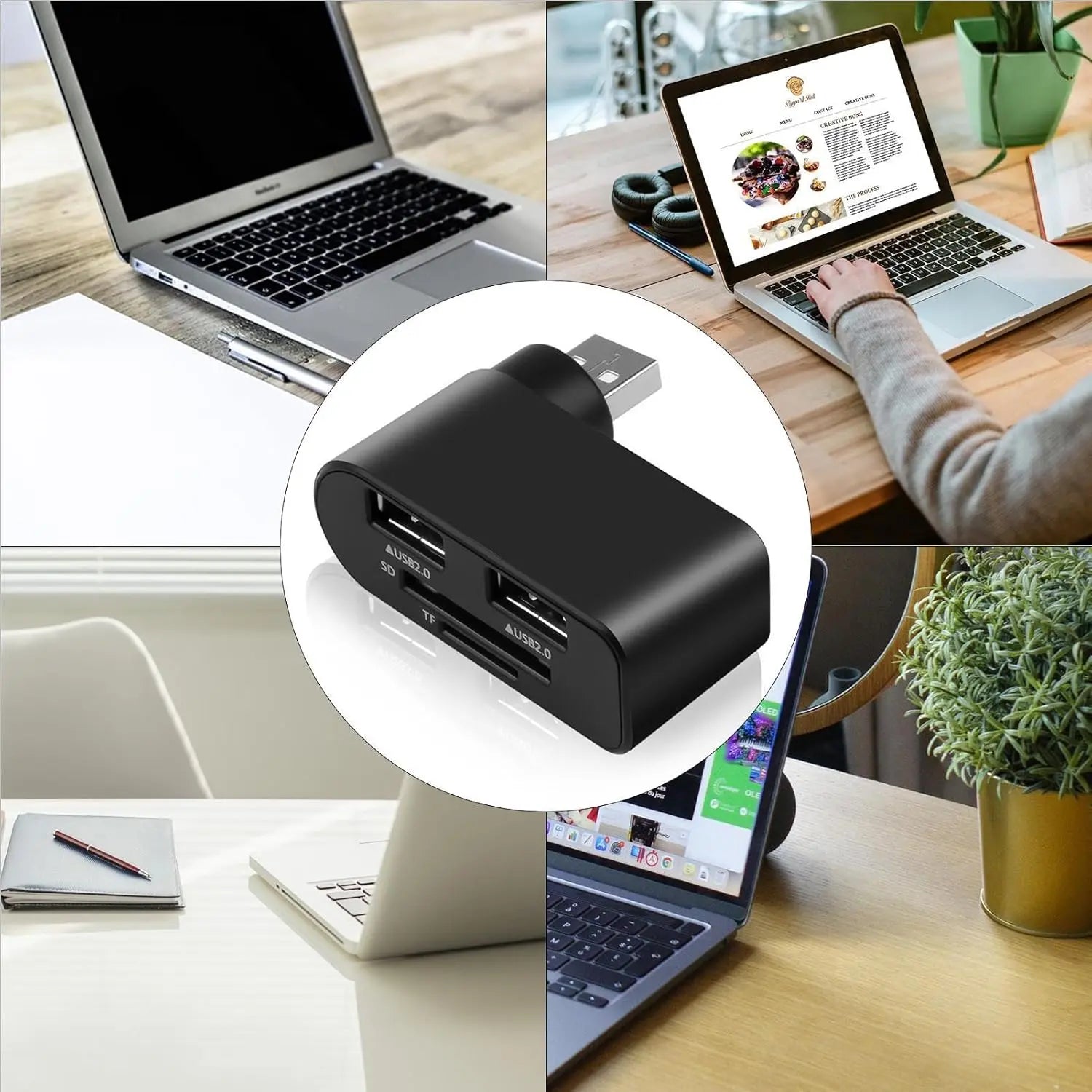 BowLift | 4-in-1 Redatable USB hub – More ports, less clutter