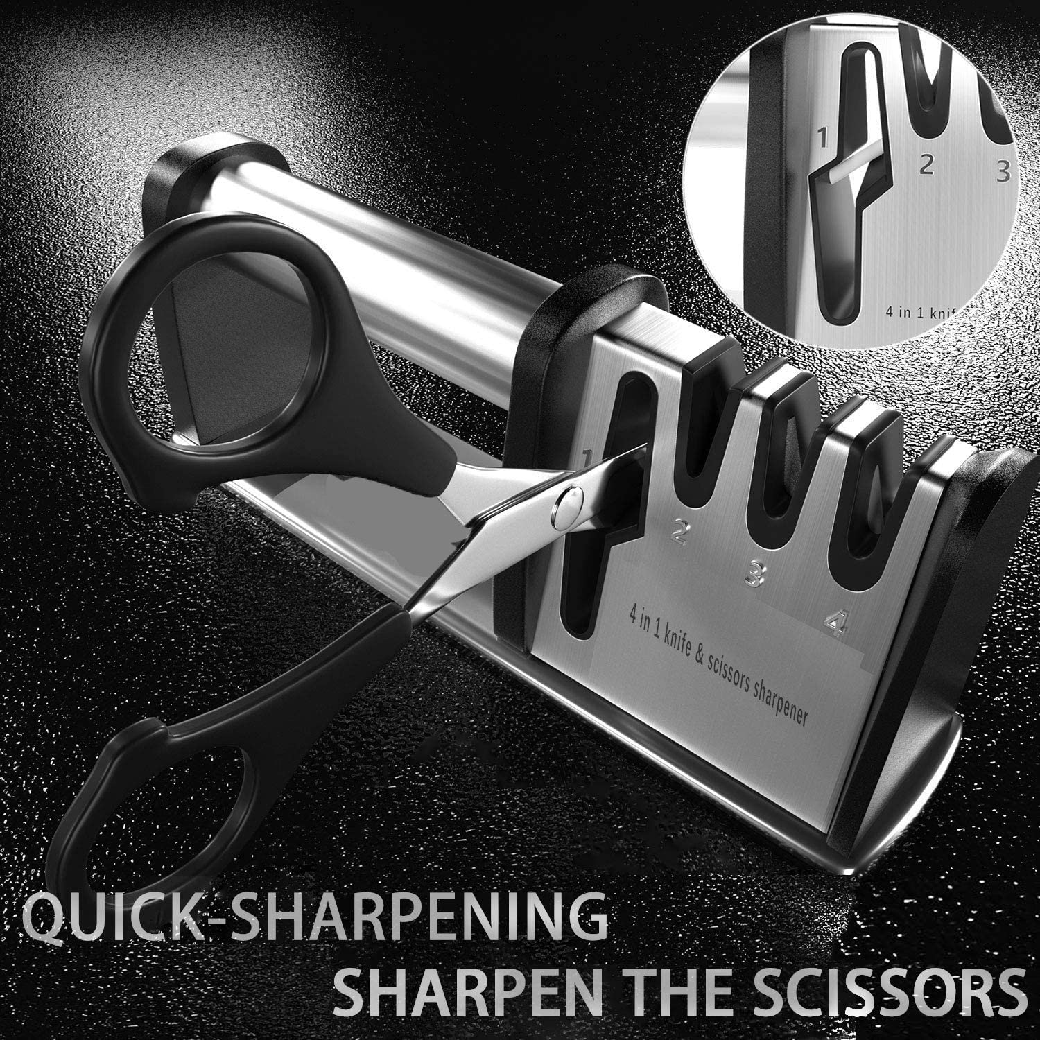 BowLift | 4-in-1 kitchen knife and scissors sharpening tool