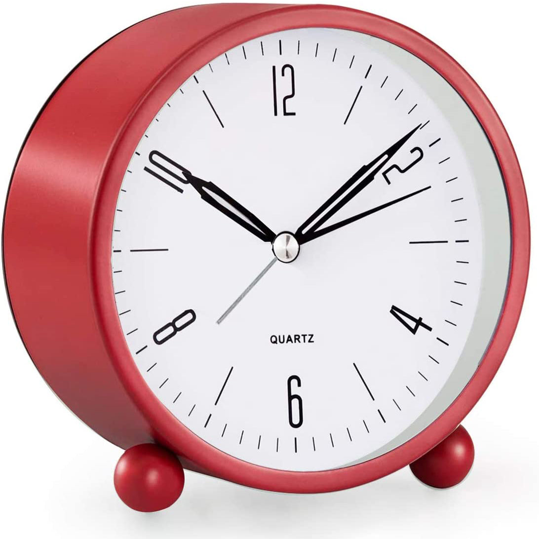 BowLift | 4" Super Silent Non Ticking Analog Clock with Night Light