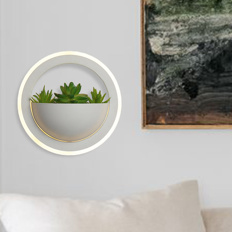 BowLift | Acrylic White Wall Lamp Round/Rectangular/Diamond LED Industrial Plant Wall Lighting Fixture in Warm/White Light