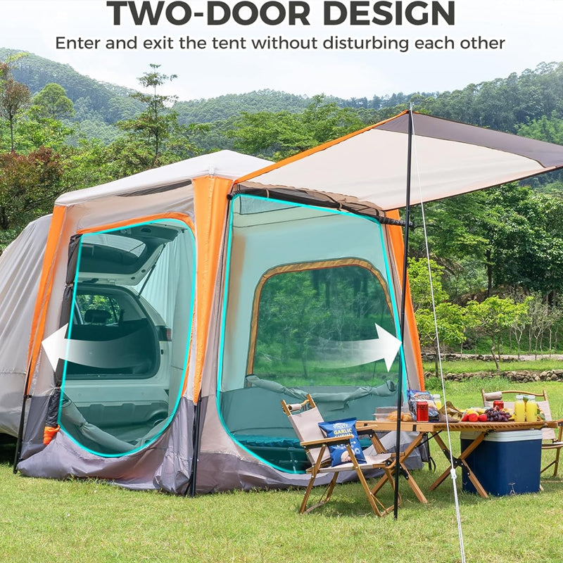 BowLift | SUV Camping Tent Double Door Design Rainfly Waterproof Outdoor SUV Tent with Poles