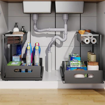 BowLift | 2 Tier Slide Out Under Sink Organizer