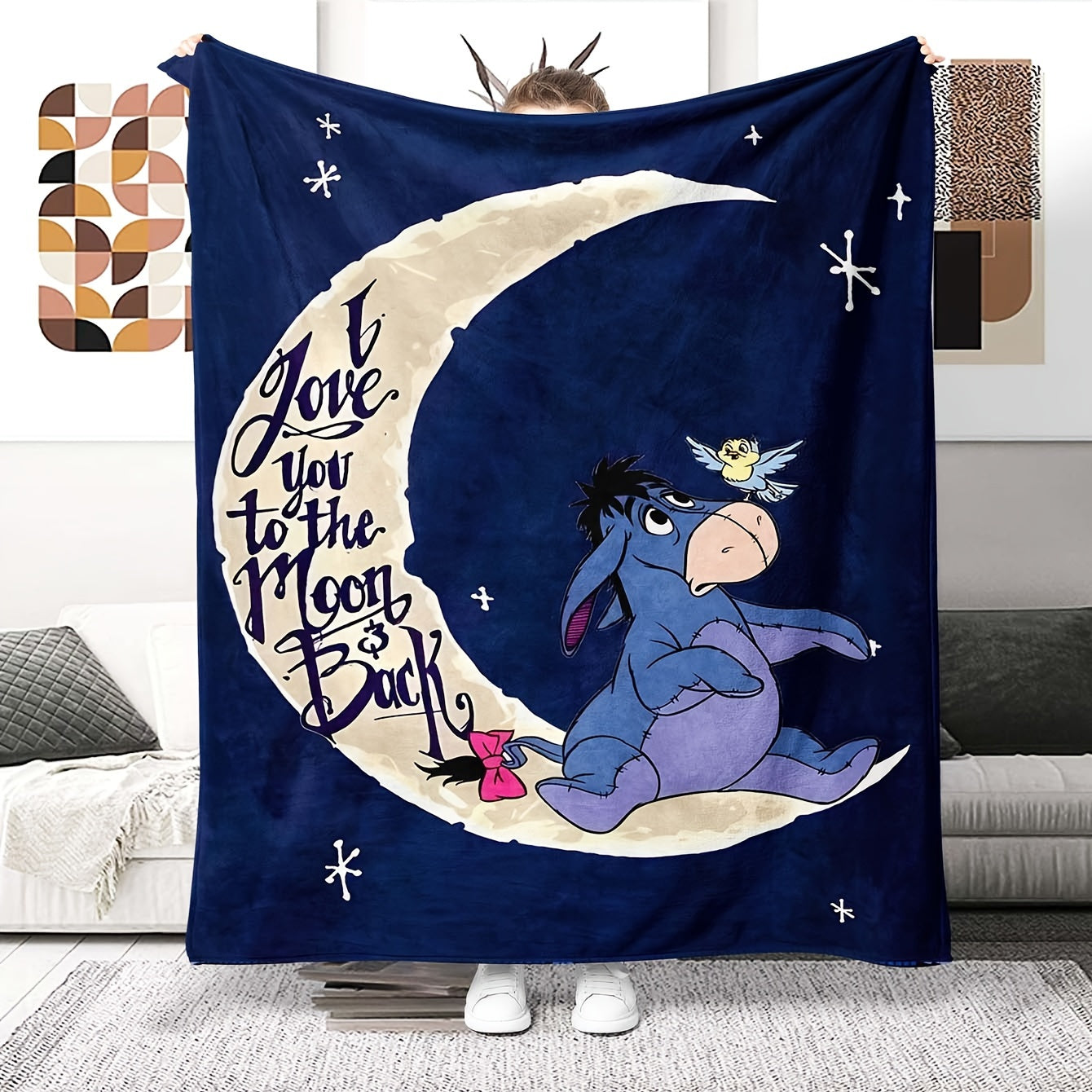 BowLift | Soft fleece blanket with Eeyore design - Available in multiple sizes for all seasons