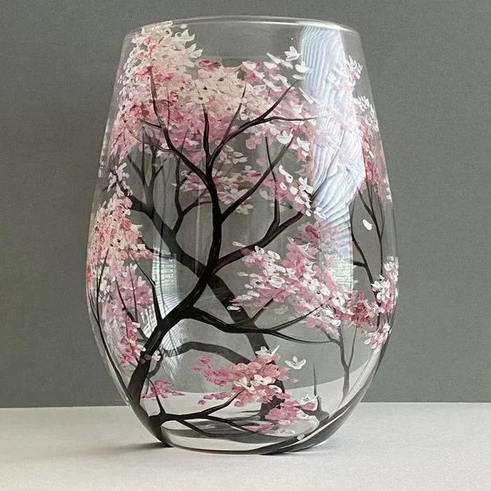 BowLift | Four Seasons Tree Wine Glasses - Hand Painted Art