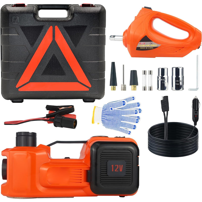 BowLift | Electric Car Jack 5 Ton 12V Hydraulic Car Jack Lift with Electric Impact Wrench for Change Tires