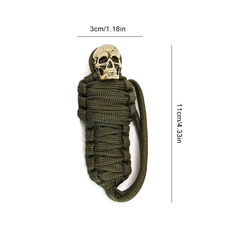 BowLift | Paracord Keychain Mummy Brass Skull