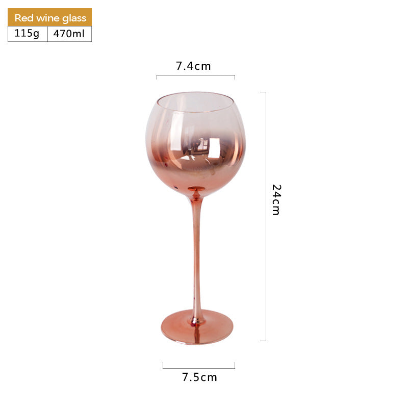 BowLift | Rose Gold Wine Stemware Lead-Free Glass 470ml 330ml 600ml Premium Crystal Clear Glass