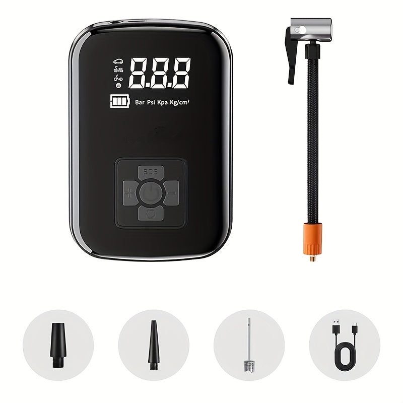 BowLift | AirPump Pro – Portable Air Compressor with Digital Display & LED Light