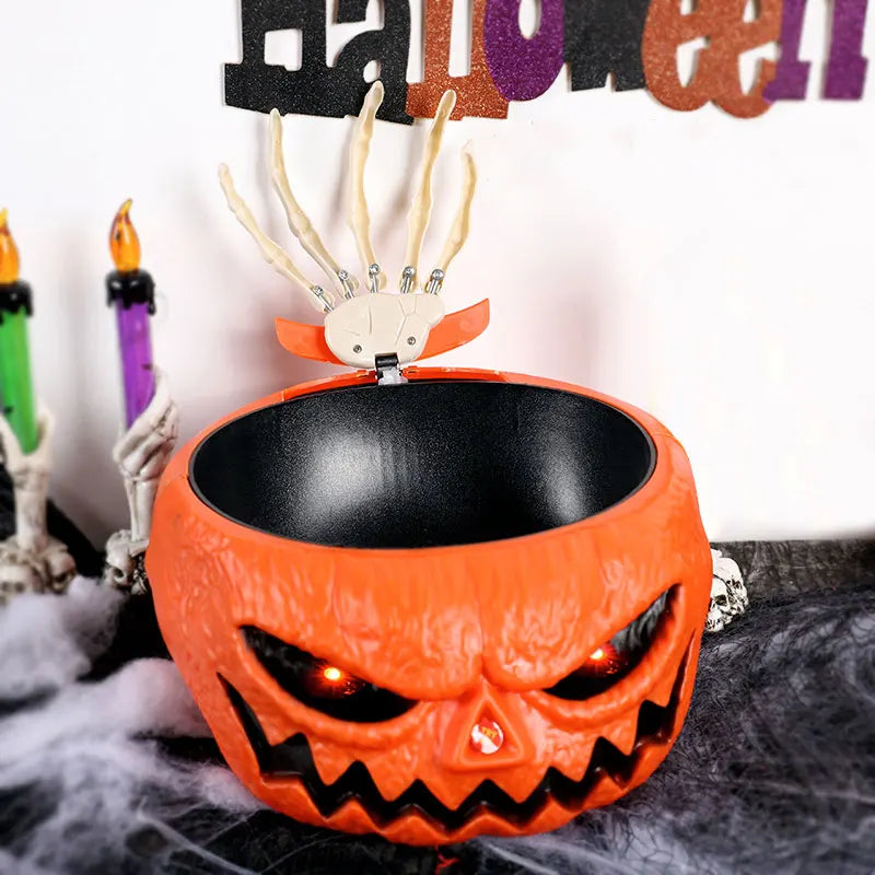 BowLift | Animated Halloween Candy Bowl with Skeleton Hand