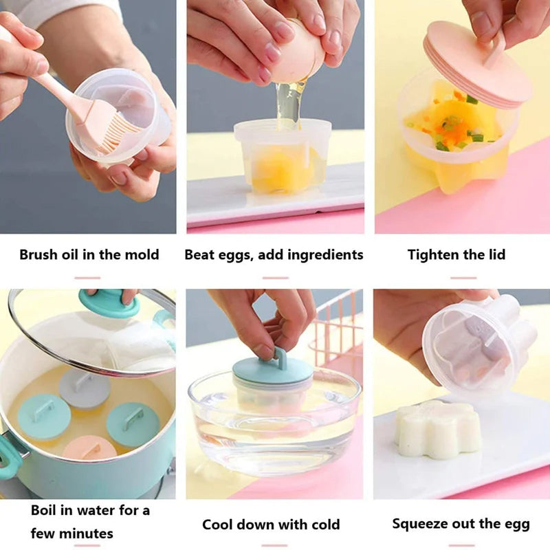 BowLift | Cute Boiled Egg Mold4 PCS/Set With Brush