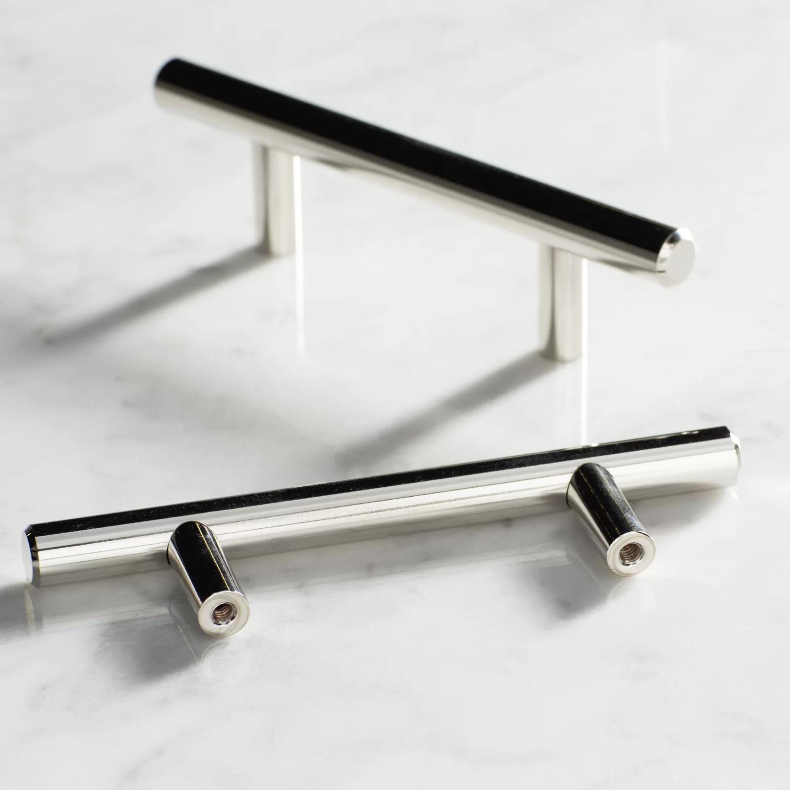 BowLift | Brushed Nickel Modern Stainless Steel Drawer Hardware T-Bar Handles