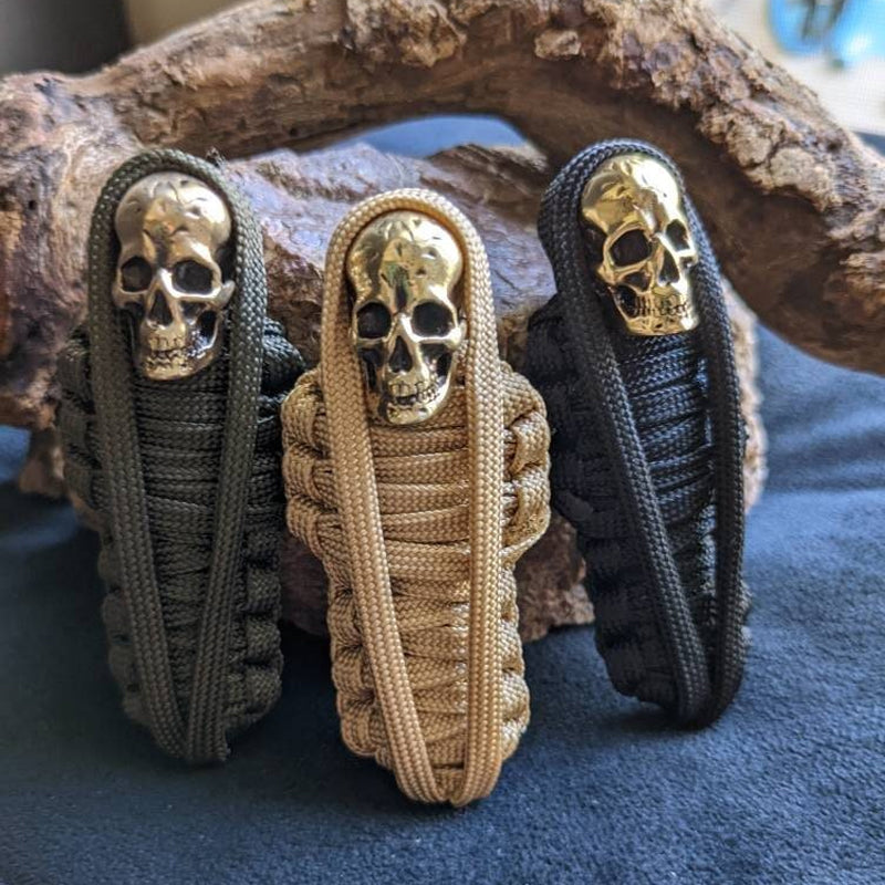BowLift | Paracord Keychain Mummy Brass Skull