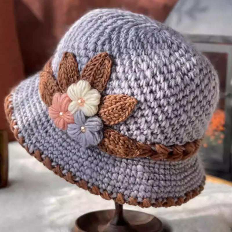 BowLift | French Thick Women's Flower Knit Wool Hat