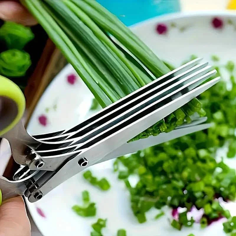 BowLift | 5-Blade Stainless Steel Herb Scissors Set - Versatile Kitchen Scissors