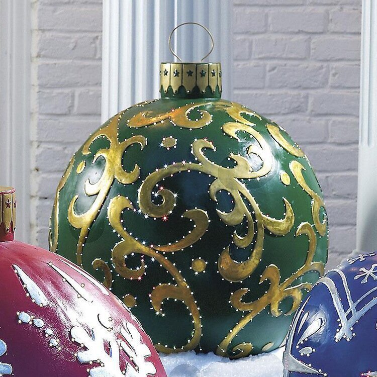 BowLift | Christmas Inflatable Decoration Ball | Outdoor Yard Ornament | 60cm PVC