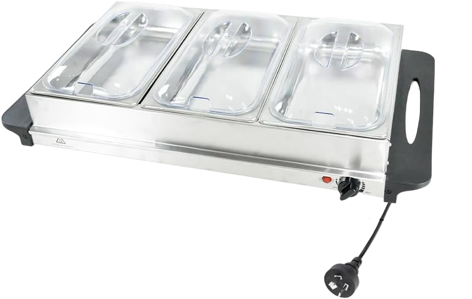BowLift | Electric Buffet Food Warmer with 3 × 2.5L Trays & Temperature Control – Valtero