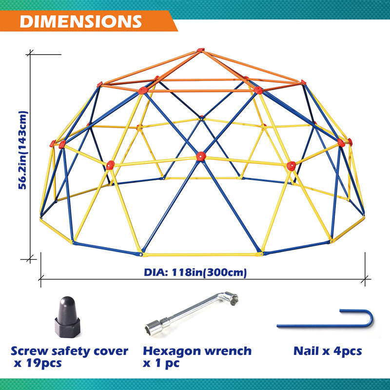 BowLift | 10FT Climbing Dome, Jungle Gym Supports 800LBS and Easy Assembly,3 to 9 Years Old, Outdoor and Indoor Play Equipment for Kids
