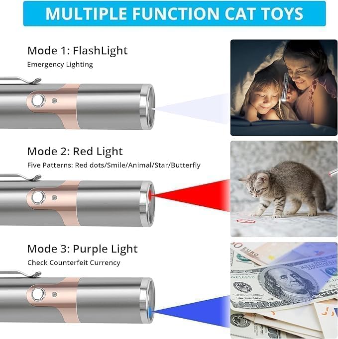 BowLift | Cat Toy Rechargeable Stainless Steel Laser Light