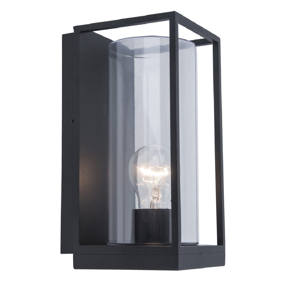 BowLift | Lutec 5288803012 Flair Matt Black Outdoor Vintage Flush Lantern Wall Light