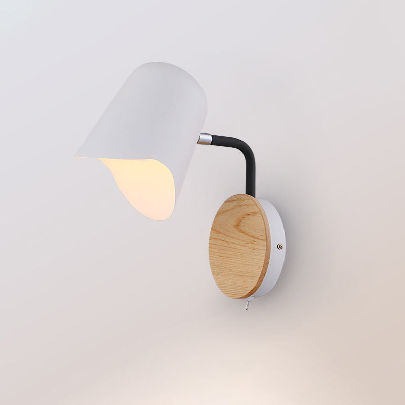 BowLift | Wall Mount Lamp made of Metal Nordic 1-Light White/Black Wall Light with Right Arm Angle
