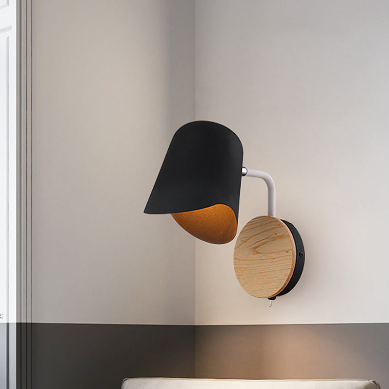 BowLift | Wall Mount Lamp made of Metal Nordic 1-Light White/Black Wall Light with Right Arm Angle