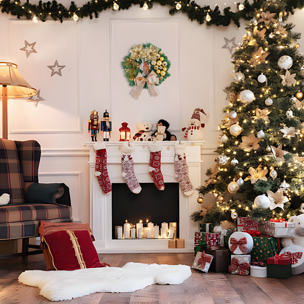 BowLift | Christmas Wreath with Nativity and LED Lights